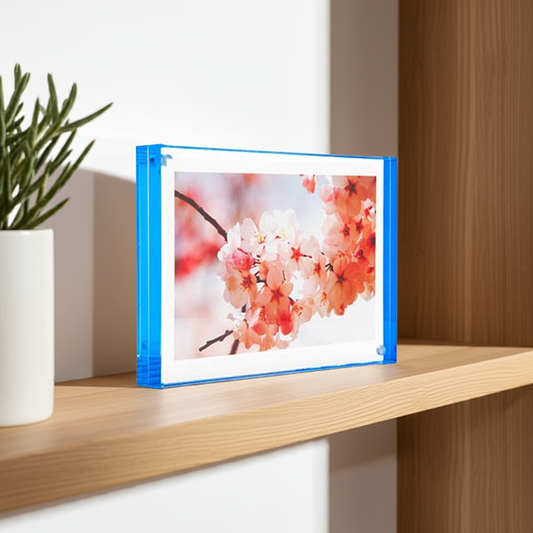 Color Edge Acrylic Magnet Frame in Blue