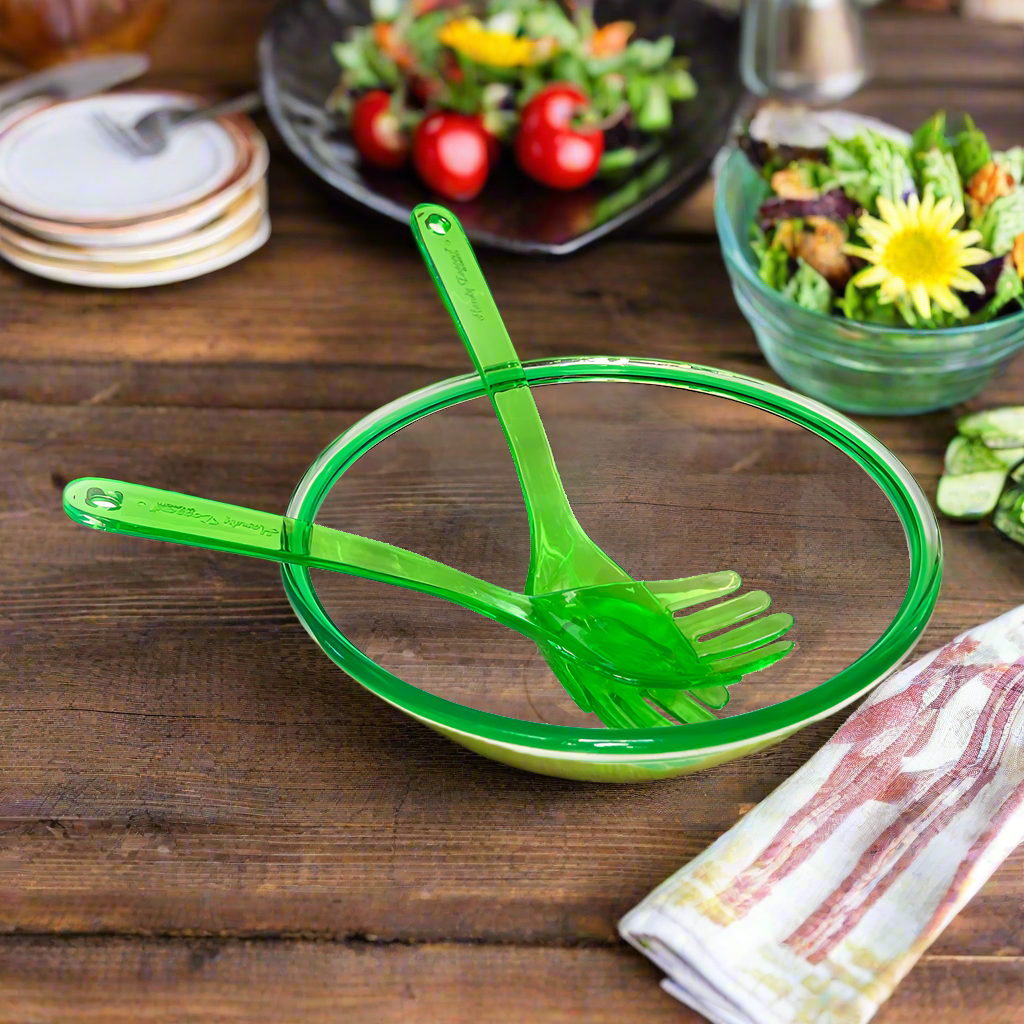Color Edge Salad Bowl and Handy Tossers Set
