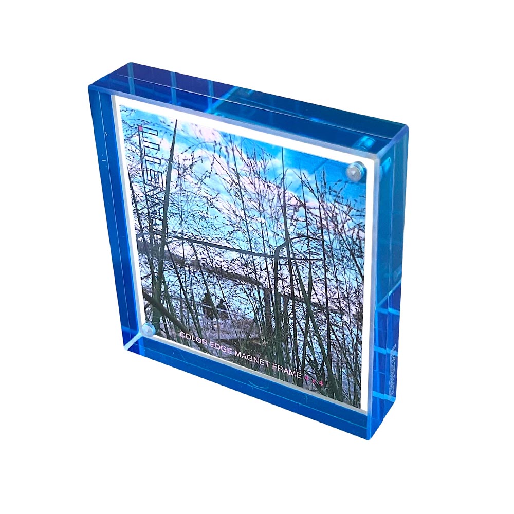 Color Edge Acrylic Magnet Frame in Blue