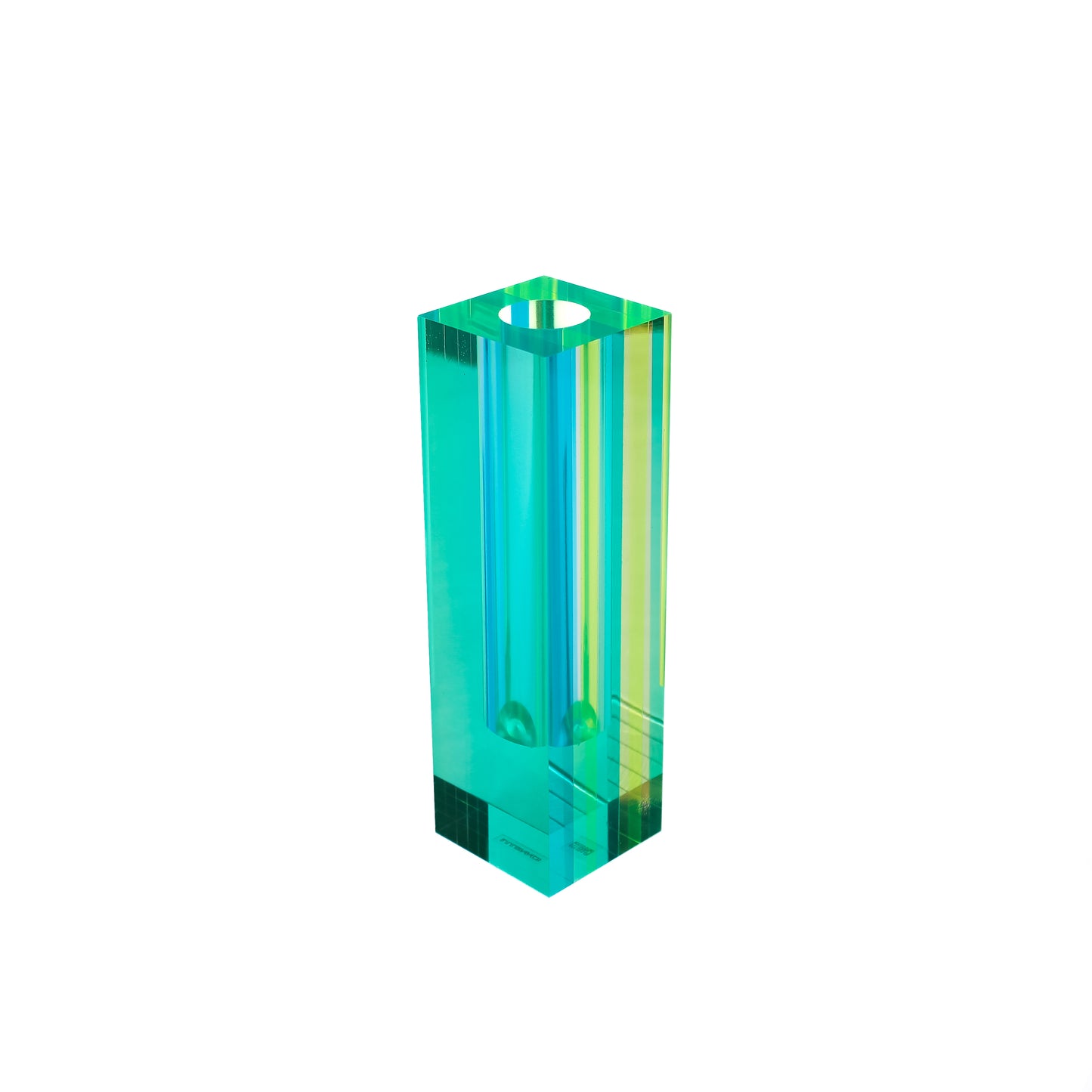 Blue-Green Acrylic Table Decor Set - Vase, Candle Holder, Napkin Ring