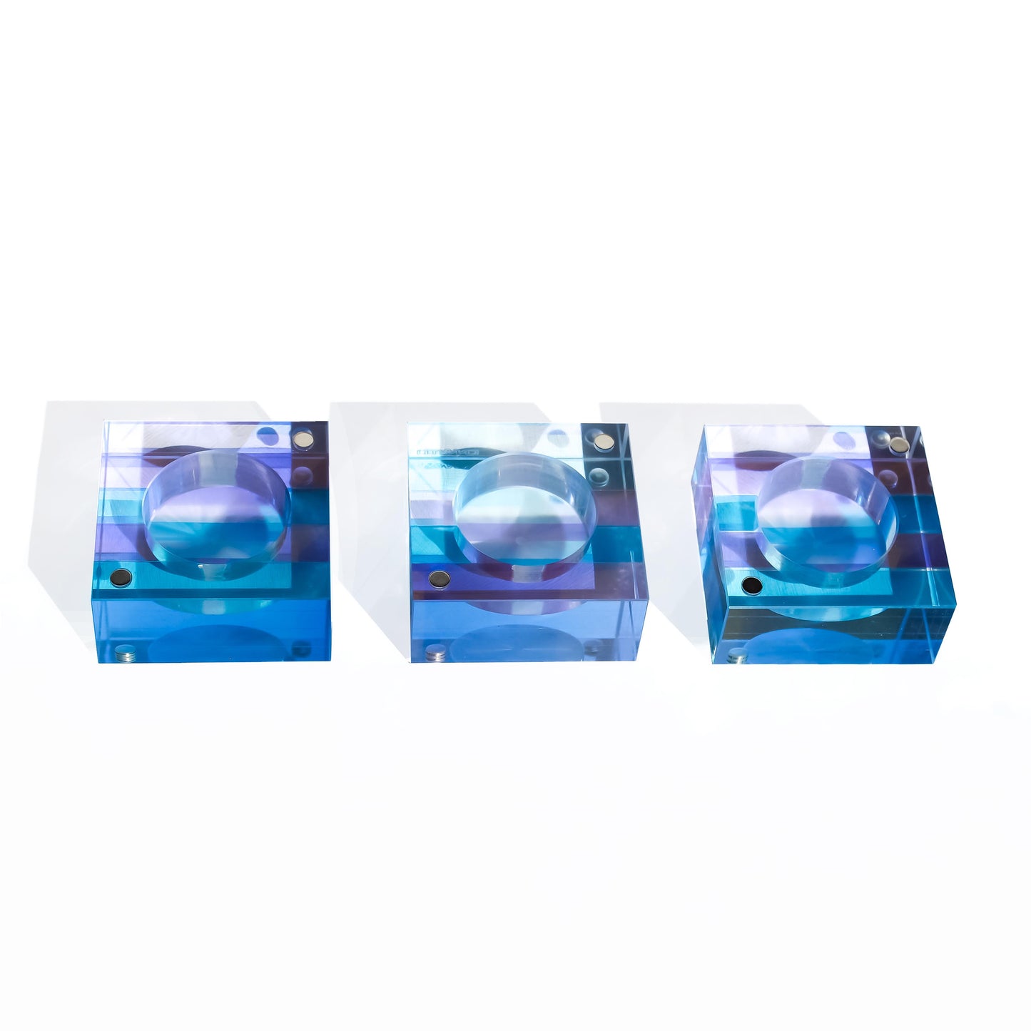 Purple-Blue Acrylic Table Decor Set - Vase, Candle Holder, Napkin Ring