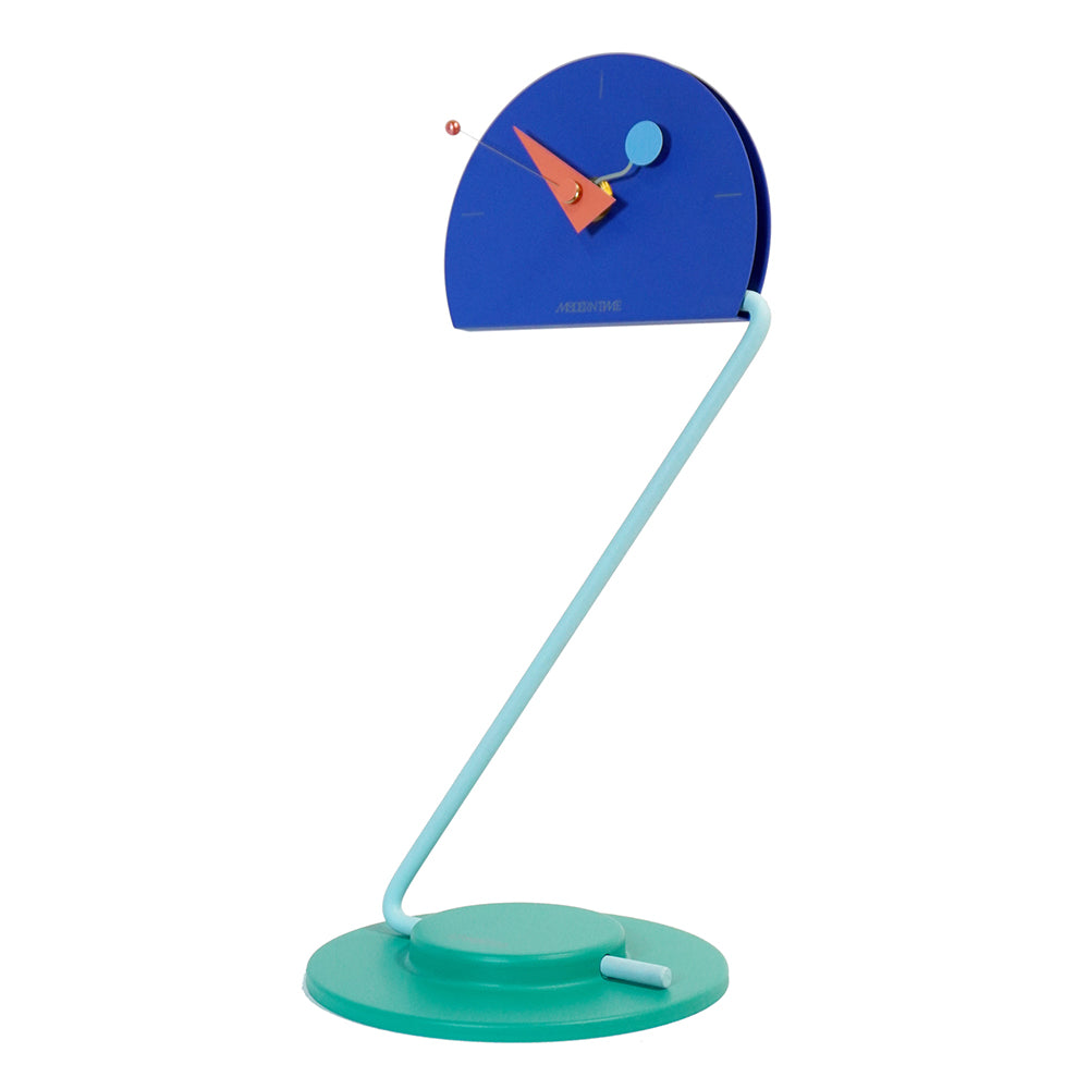 Peacock Desk Clock in Blue