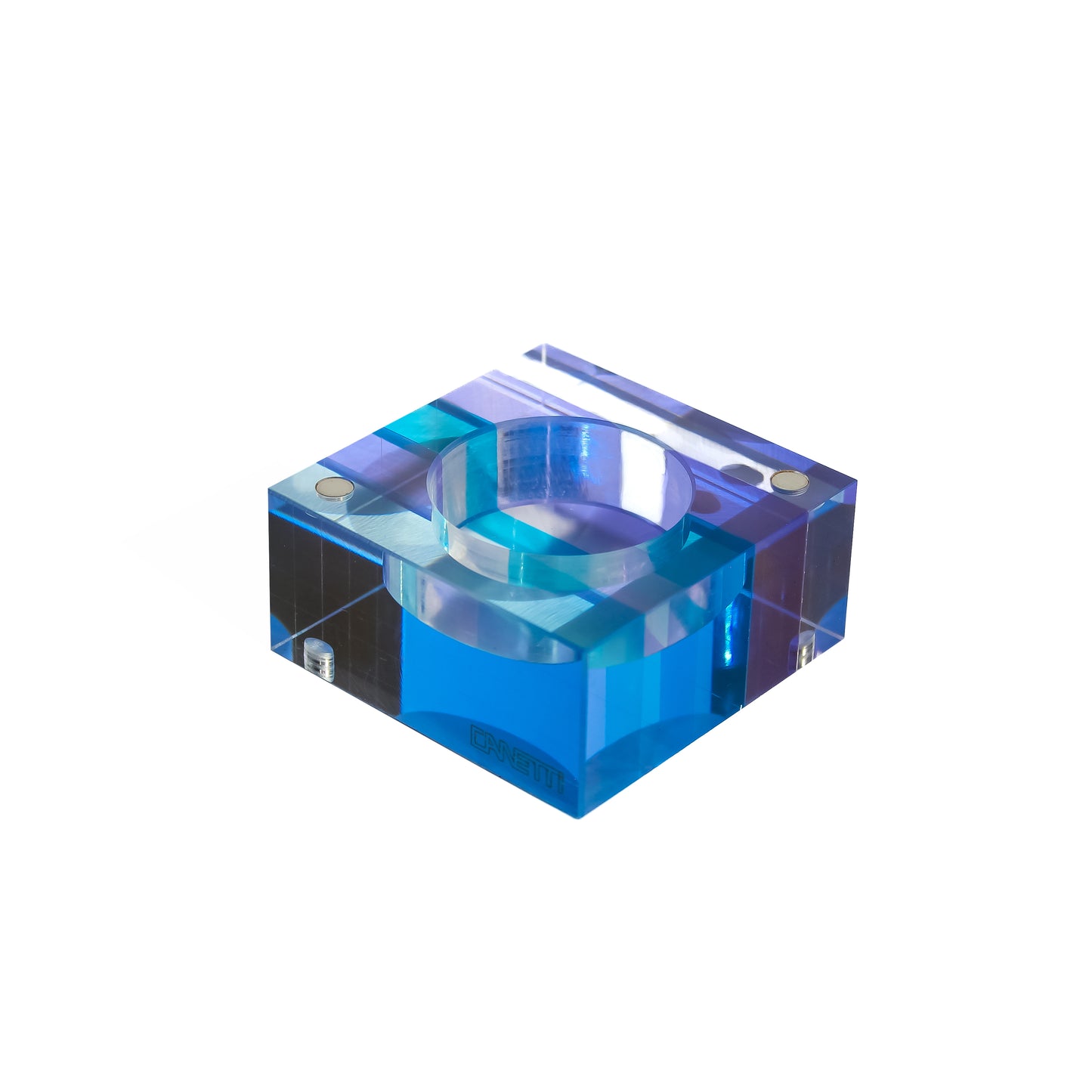Magnetic Acrylic Tea Candle Holders - Blue/Purple Set of 3