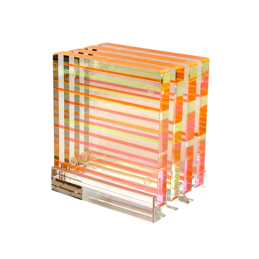 Canetti Colorful Coasters - Set of 4 in Yellow/Orange