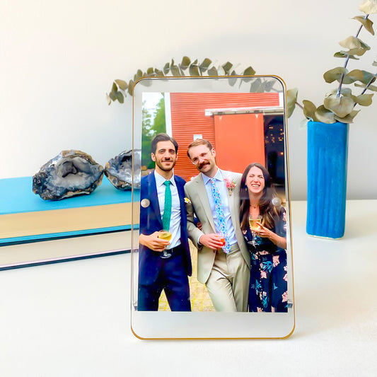 Colorful Acrylic Magnet Frame in Gold