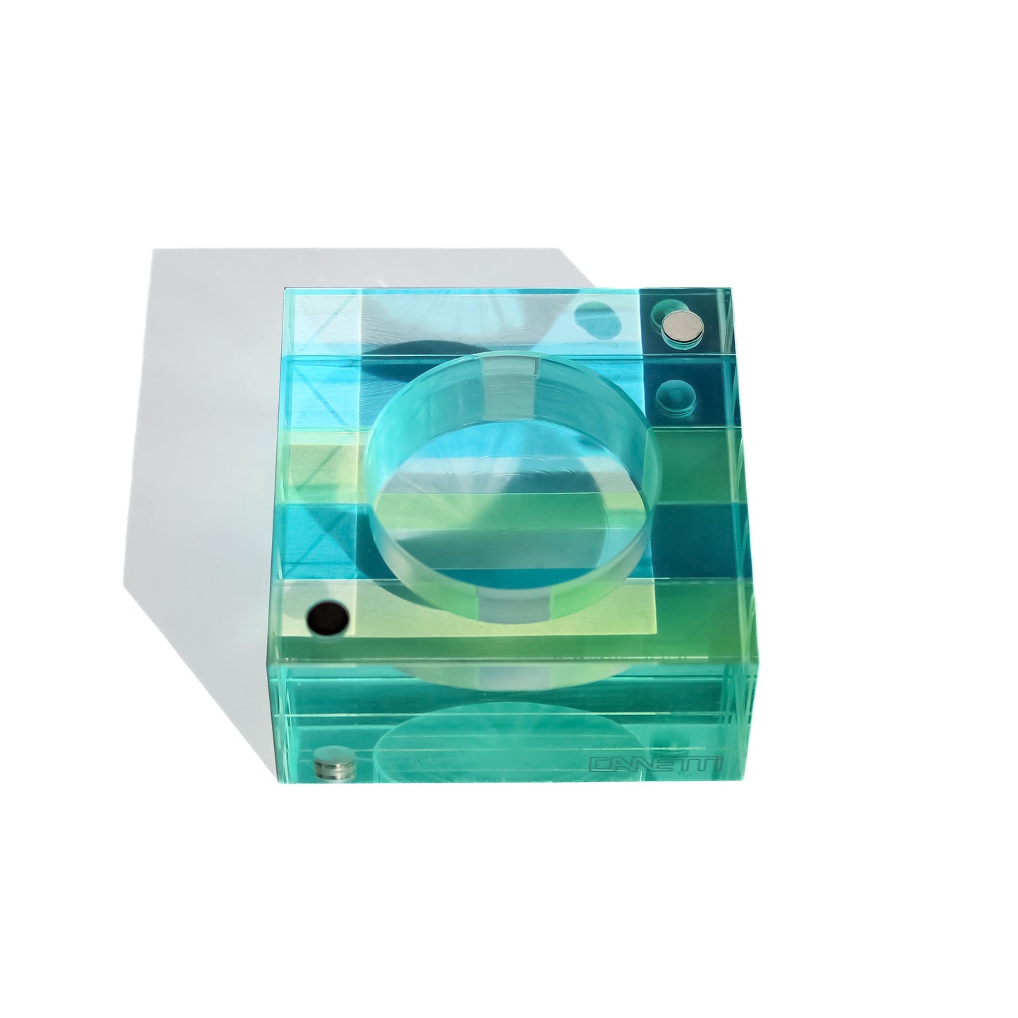 Magnetic Acrylic Tea Candle Holders - Blue/Green Set of 3