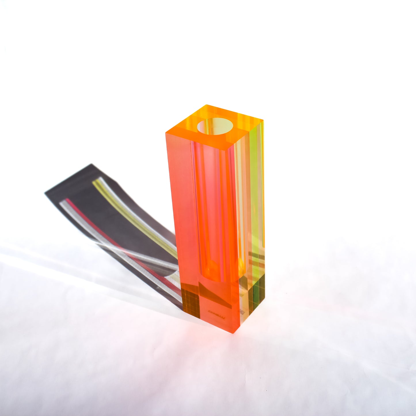 Canetti Acrylic Flower Vase in Yellow/Orange