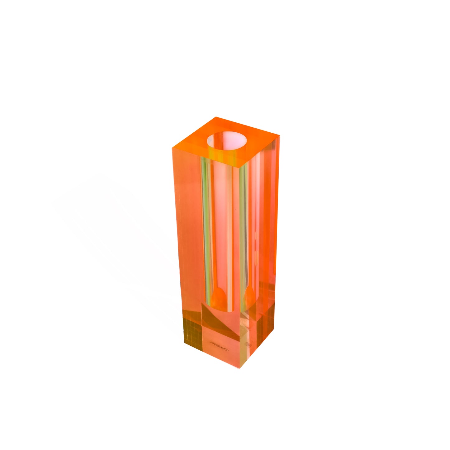 Yellow-Orange Acrylic Table Decor Set - Vase, Candle Holder, Napkin Ring