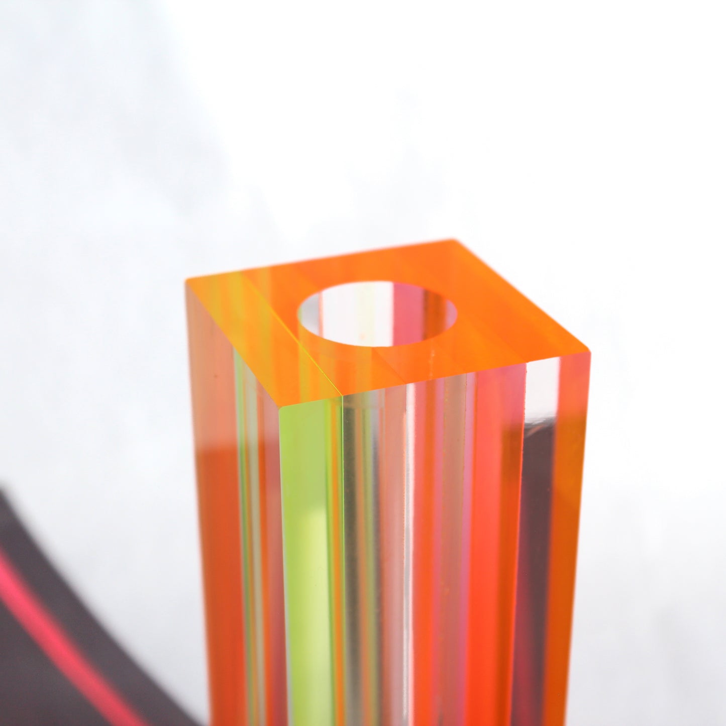 Canetti Acrylic Flower Vase in Yellow/Orange