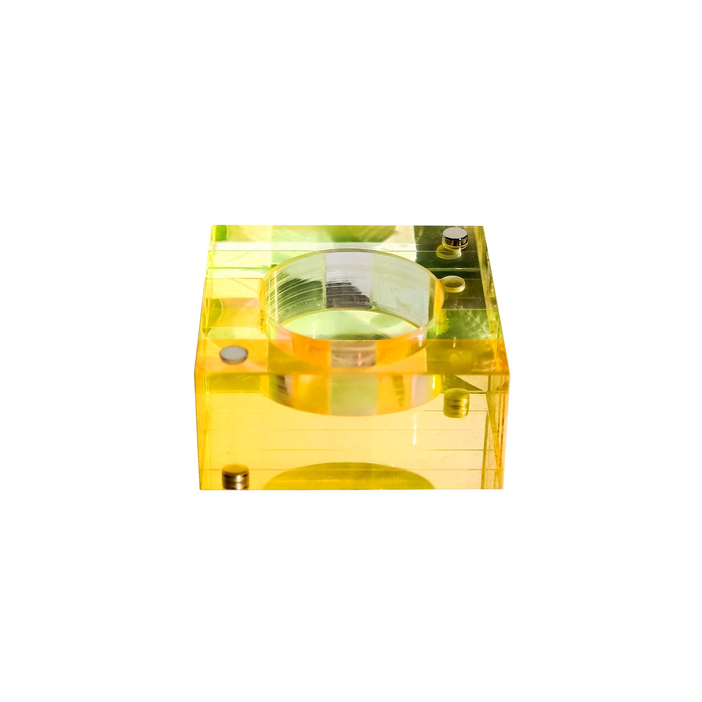 Magnetic Acrylic Tea Candle Holders - Orange/Yellow Set of 3