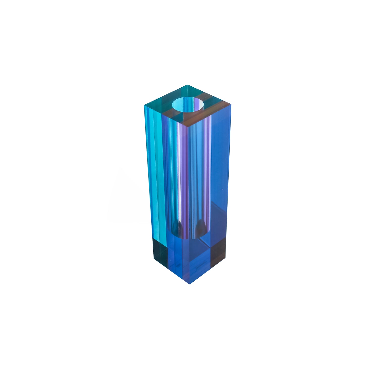 Purple-Blue Acrylic Table Decor Set - Vase, Candle Holder, Napkin Ring