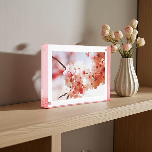 Color Edge Acrylic Magnet Frame in Rose