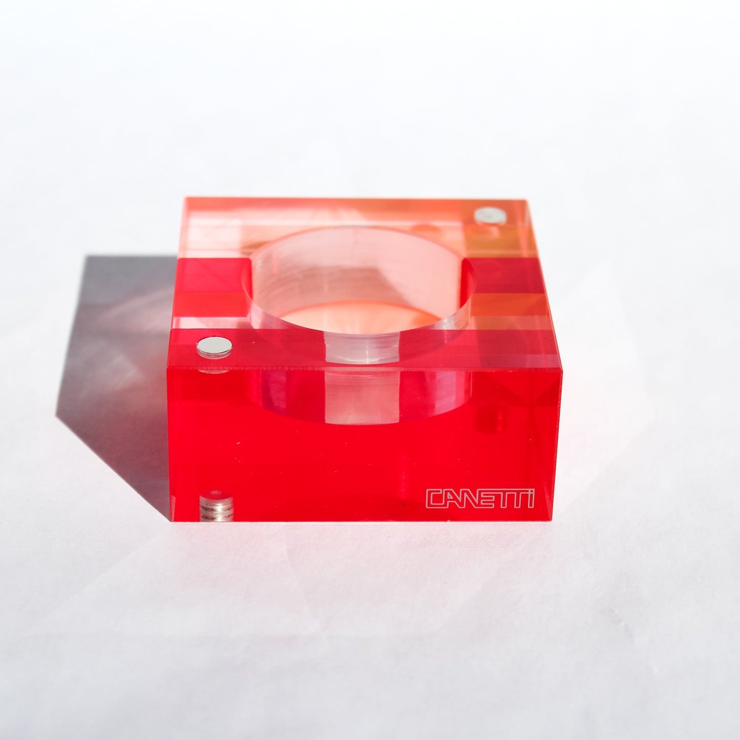 Magnetic Acrylic Tea Candle Holders - Red/Orange Set of 3
