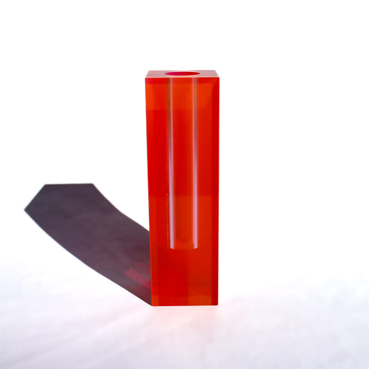 Canetti Acrylic Flower Vase in Orange/Red