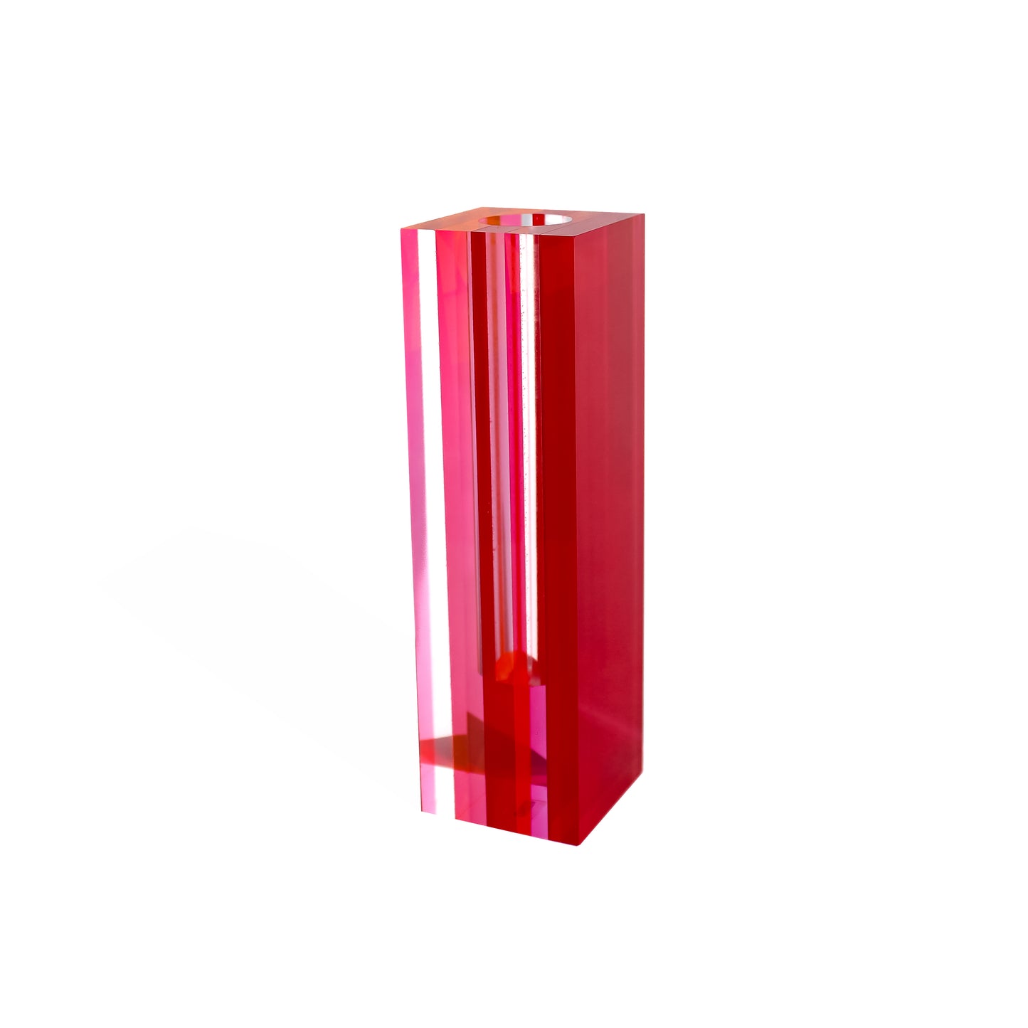 Canetti Acrylic Flower Vase in Orange/Red