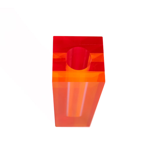Red-Orange Acrylic Table Decor Set - Vase, Candle Holder, Napkin Ring