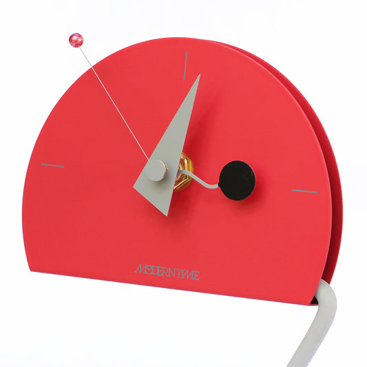 Peacock Desk Clock in Red