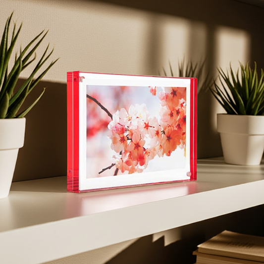 Color Edge Acrylic Magnet Frame in Red