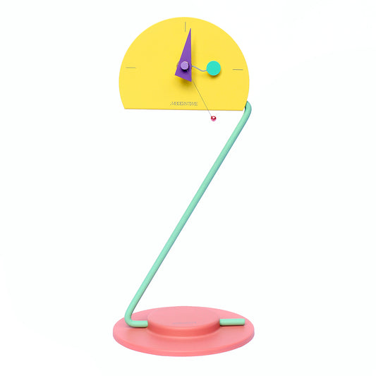 Peacock Desk Clock in Yellow