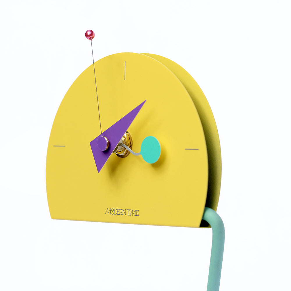 Peacock Desk Clock in Yellow