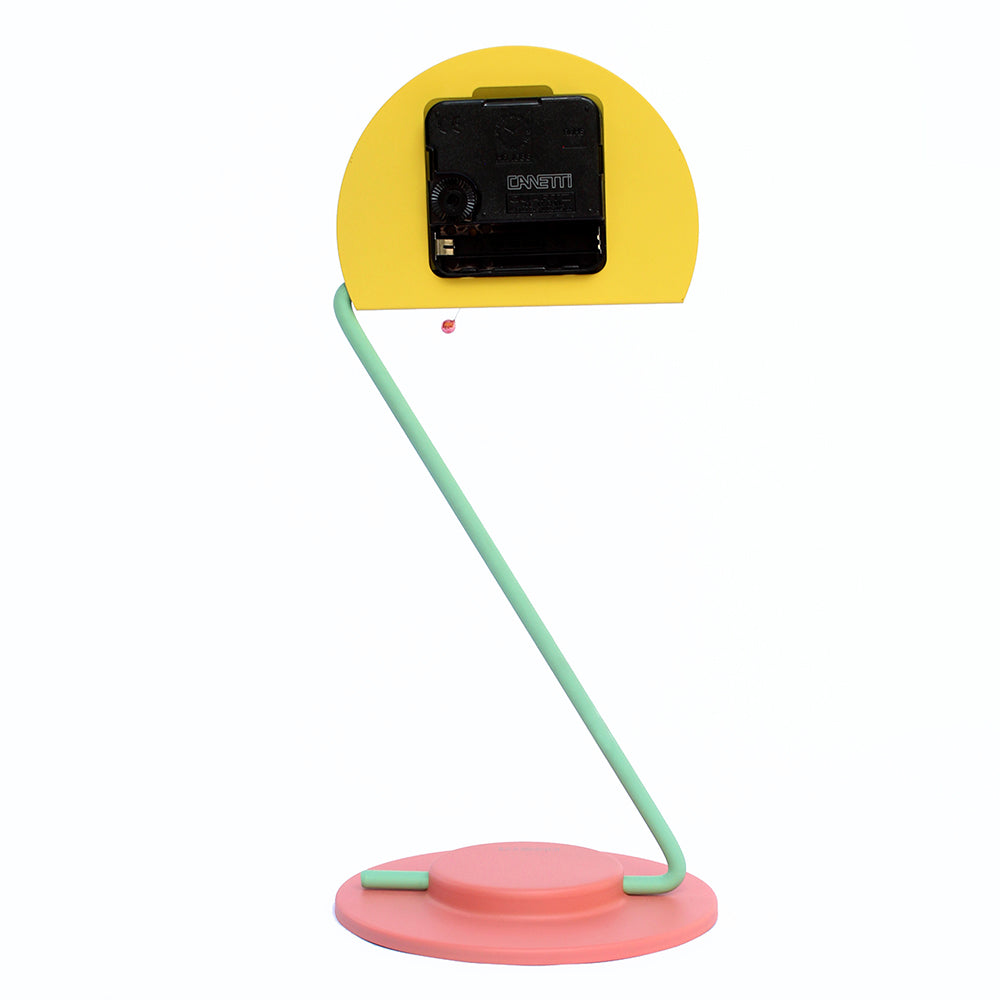 Peacock Desk Clock in Yellow