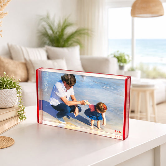 Frame-in-Frame Accent Edge: Graphite, Red and Blue