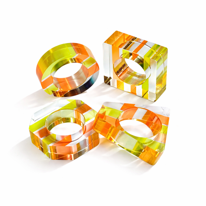 Multi Shape Acrylic Napkin Rings - Sets of 4
