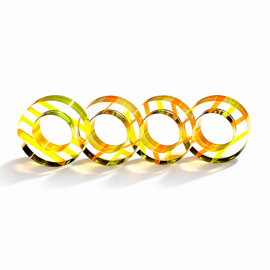 Colorful Round Acrylic Napkin Rings - Set of 4