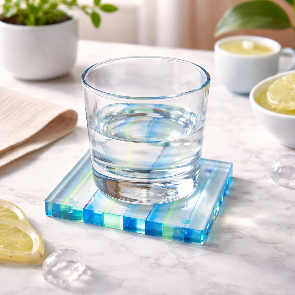 Canetti Colorful Coasters - Set of 4 in Blue/Green