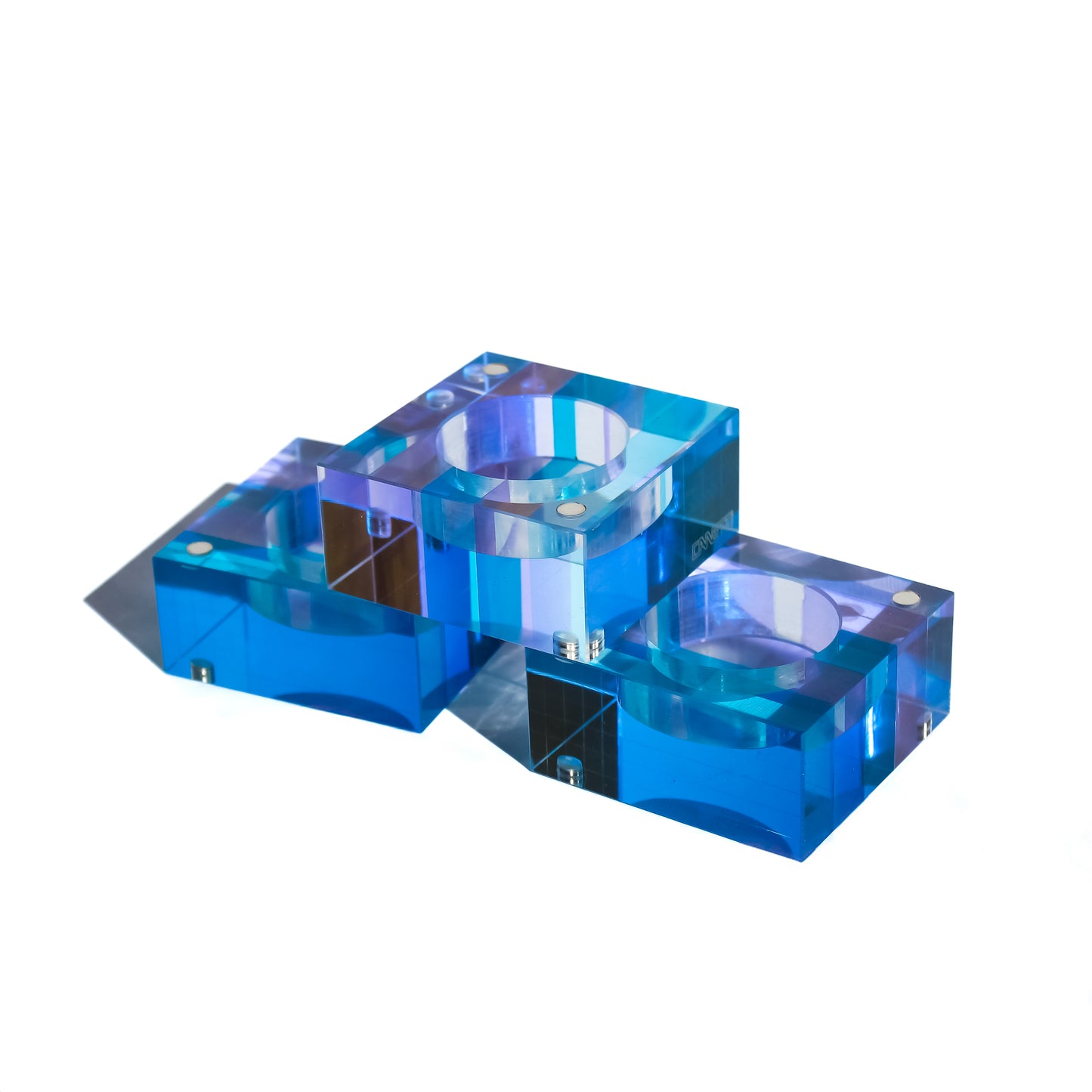 Magnetic Acrylic Tea Candle Holders - Blue/Purple Set of 3