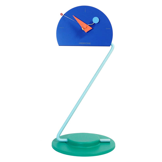 Peacock Desk Clock in Blue