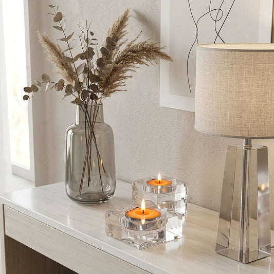 Magnetic Acrylic Tea Candle Holders - Clear Set of 3