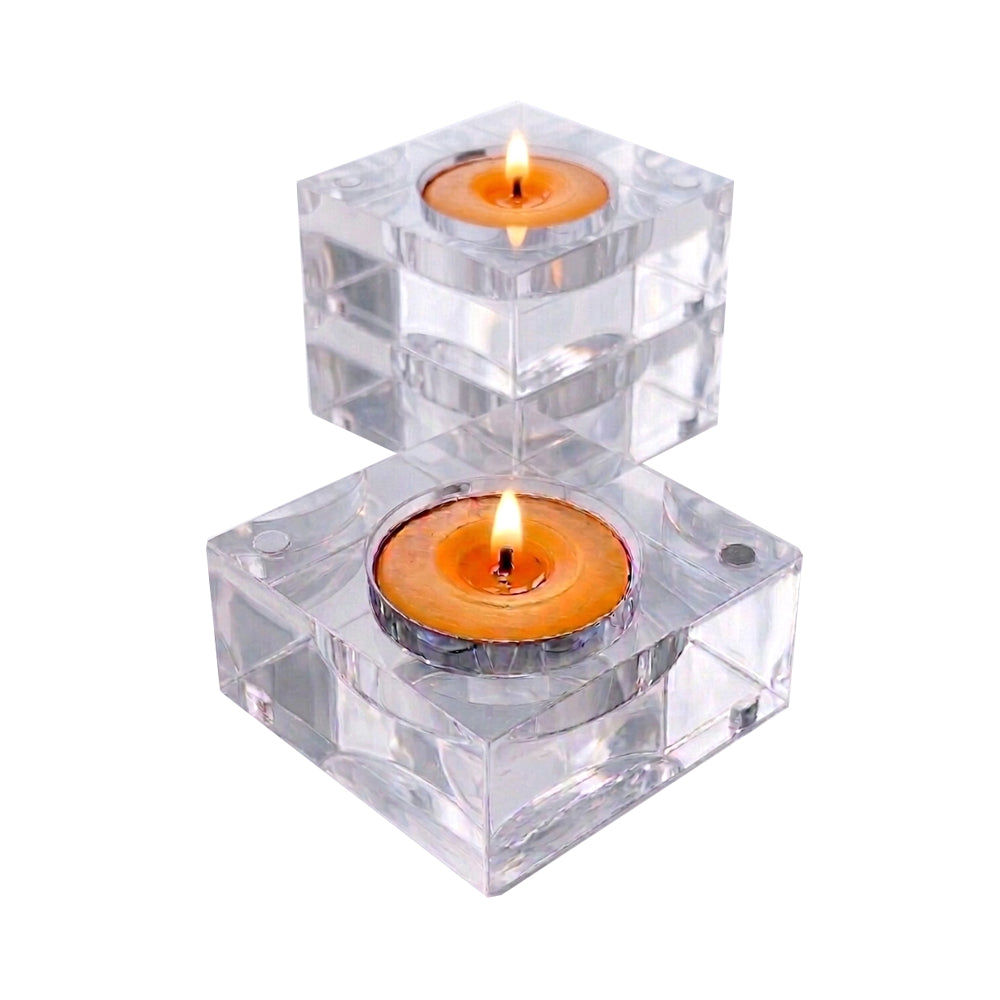 Magnetic Acrylic Tea Candle Holders - Clear Set of 3