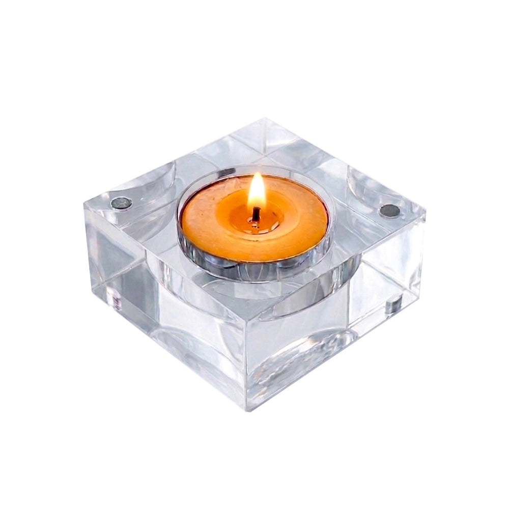 Magnetic Acrylic Tea Candle Holders - Clear Set of 3