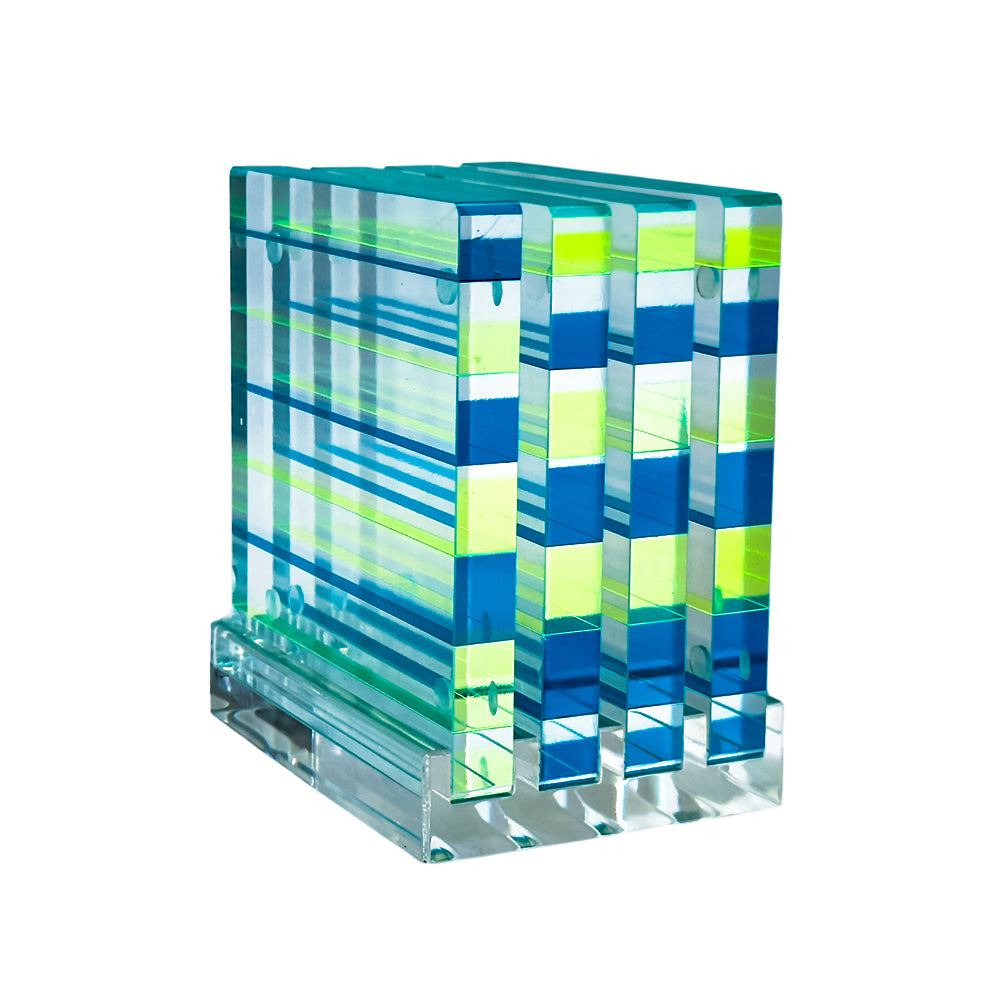 Canetti Colorful Coasters - Set of 4 in Blue/Green