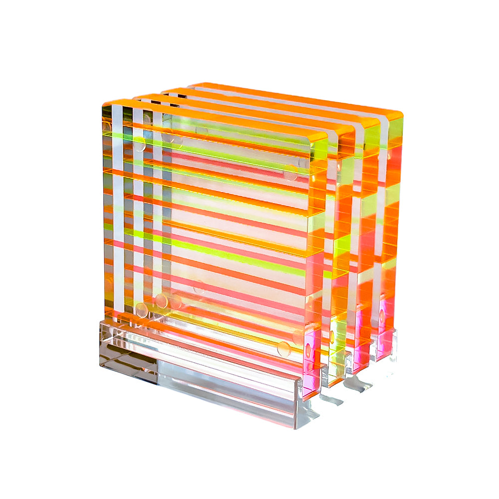 Canetti Colorful Coasters - Set of 4 in Yellow/Orange