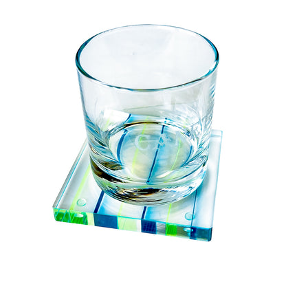 Canetti Colorful Coasters - Set of 4 in Blue/Green