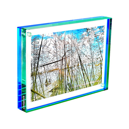 5"x7" Dual-Color Edge Magnet Frame - Green and Aqua