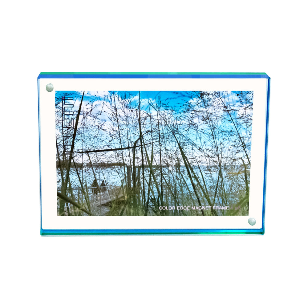 5"x7" Dual-Color Edge Magnet Frame - Green and Aqua