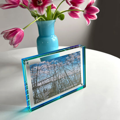 5"x7" Dual-Color Edge Magnet Frame - Green and Aqua