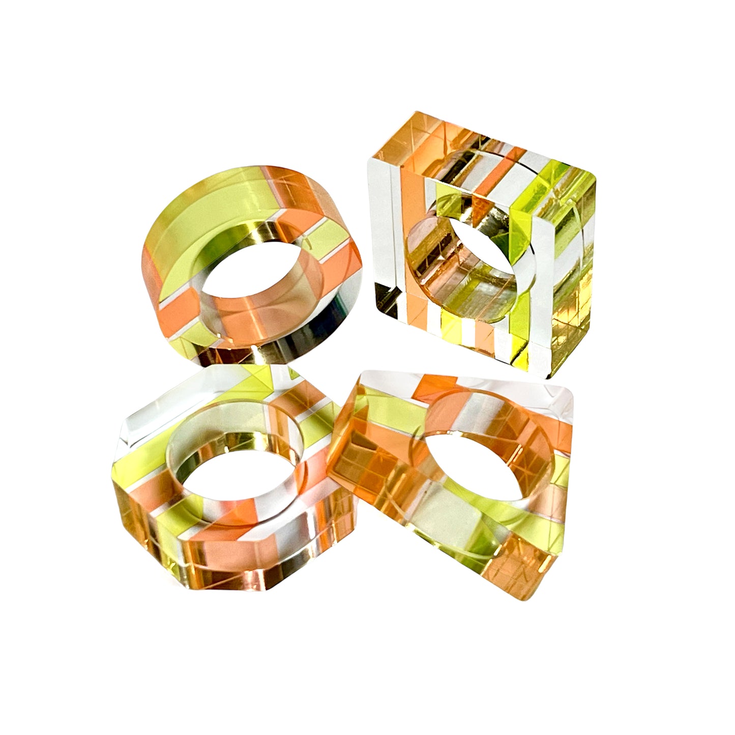 Multi Shape Acrylic Napkin Rings - Sets of 4