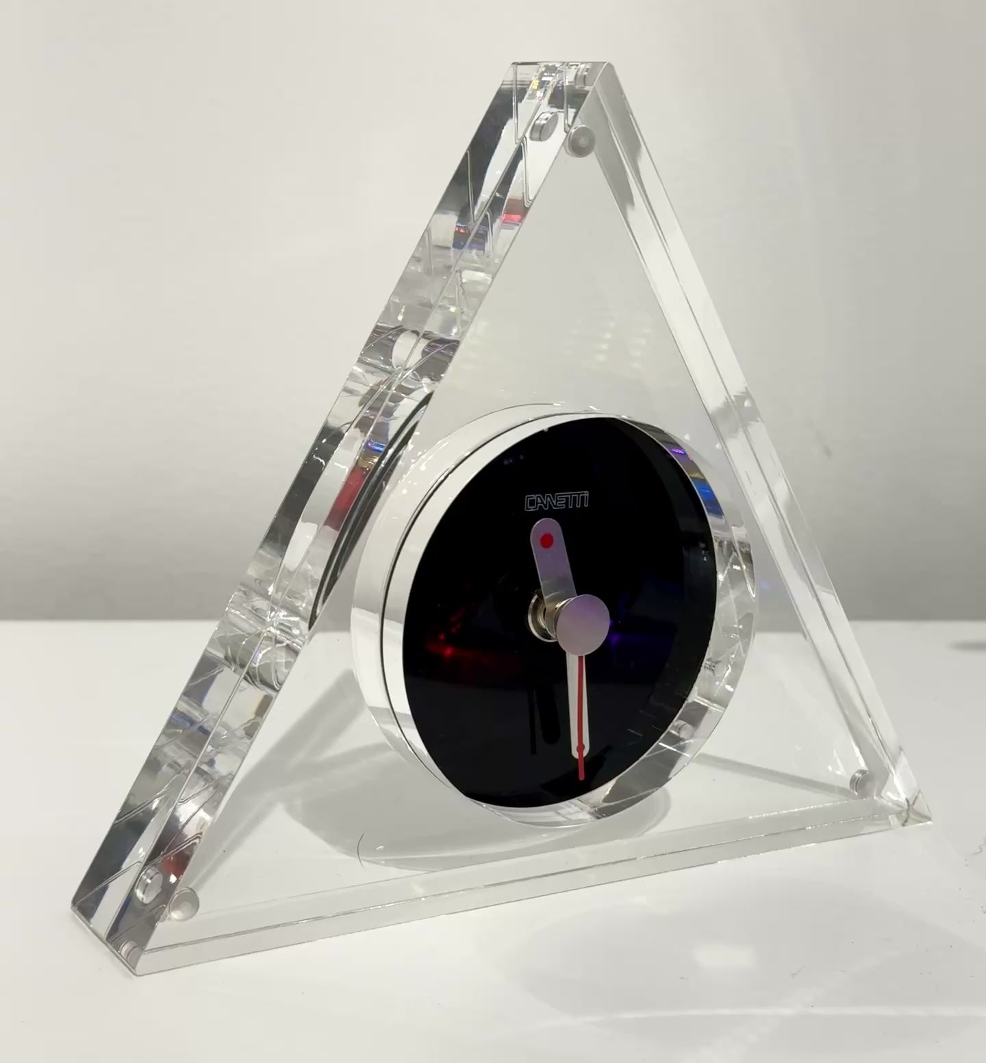 The Original Triangle Acrylic Clock in Clear – Canetti Design Group