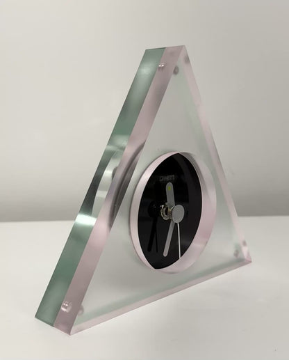 The Original Triangle Acrylic Clock in Frosted