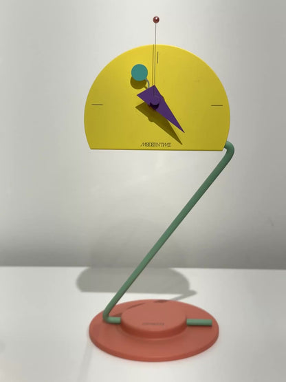 Peacock Desk Clock in Yellow