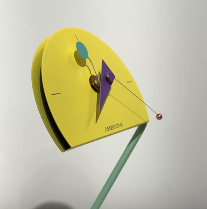 Peacock Desk Clock in Yellow