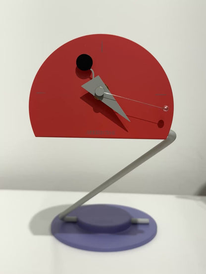 Peacock Desk Clock in Red