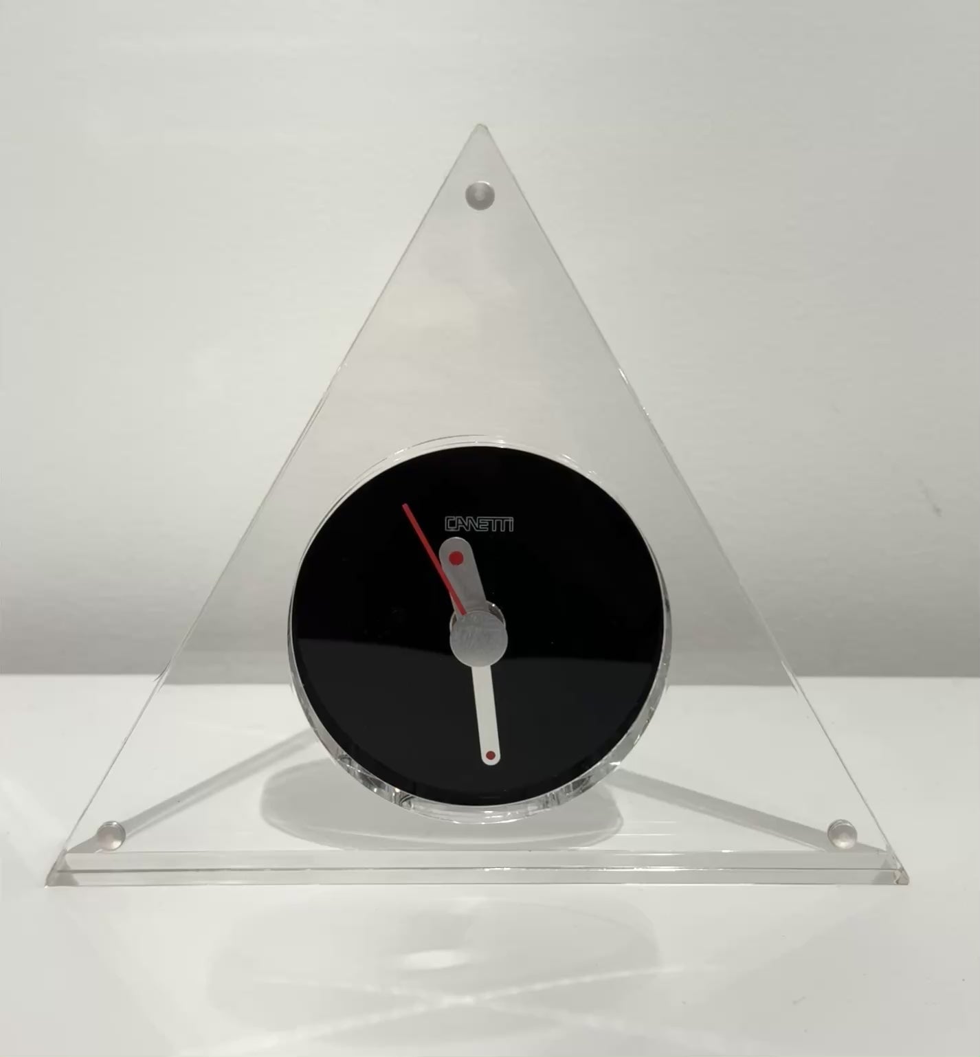 The Original Triangle Acrylic Clock in Clear – Canetti Design Group