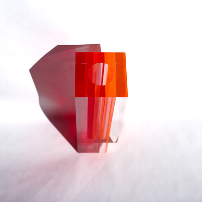 Canetti Acrylic Flower Vase in Orange/Red
