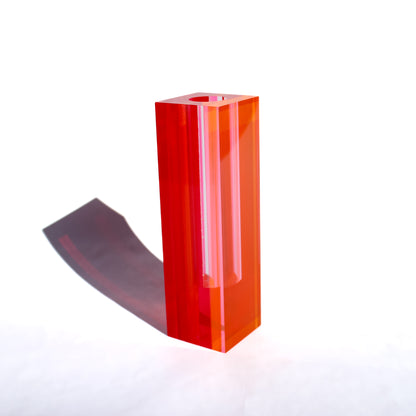 Canetti Acrylic Flower Vase in Orange/Red
