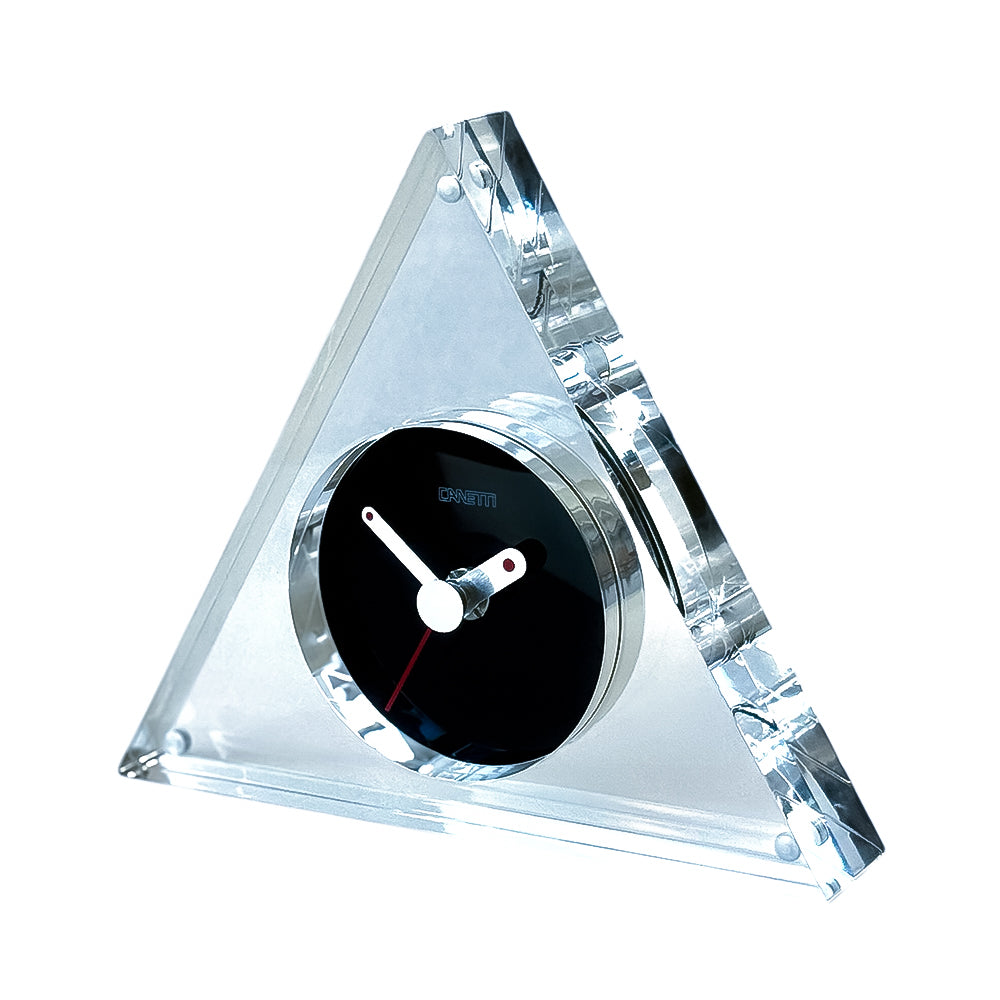 The Original Triangle Acrylic Clock in Clear – Canetti Design Group